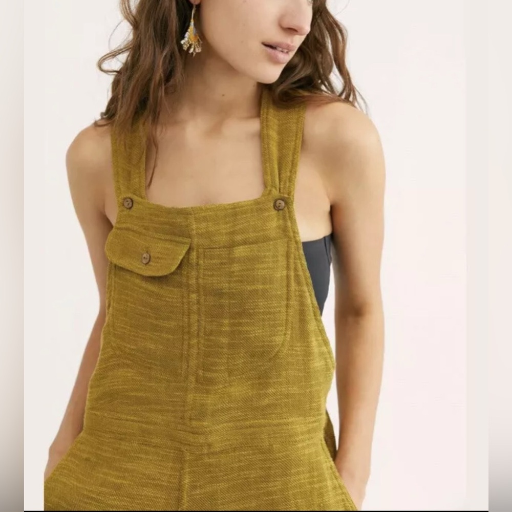 Free People Happiest When Sandy Shortalls Small cotton - Picture 8 of 8